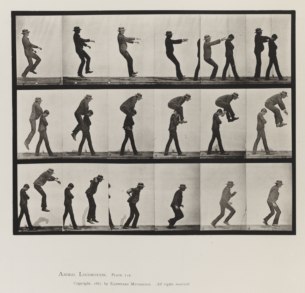 Animal Locomotion, Volume VII, Men and Woman (Draped), Miscellaneous Subjects. Plate 169