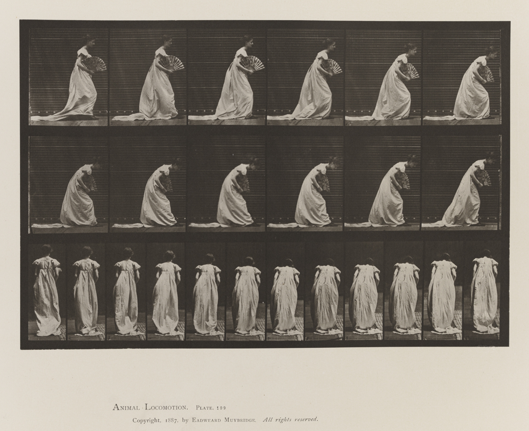 Animal Locomotion, Volume VII, Men and Woman (Draped), Miscellaneous Subjects. Plate 199