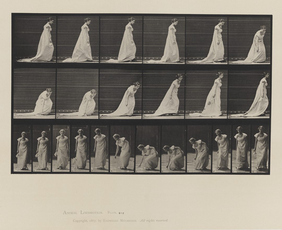 Animal Locomotion, Volume VII, Men and Woman (Draped), Miscellaneous Subjects. Plate 209