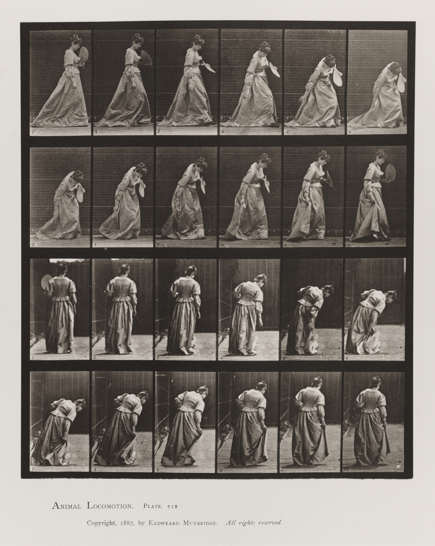 Animal Locomotion, Volume VII, Men and Woman (Draped), Miscellaneous Subjects. Plate 210