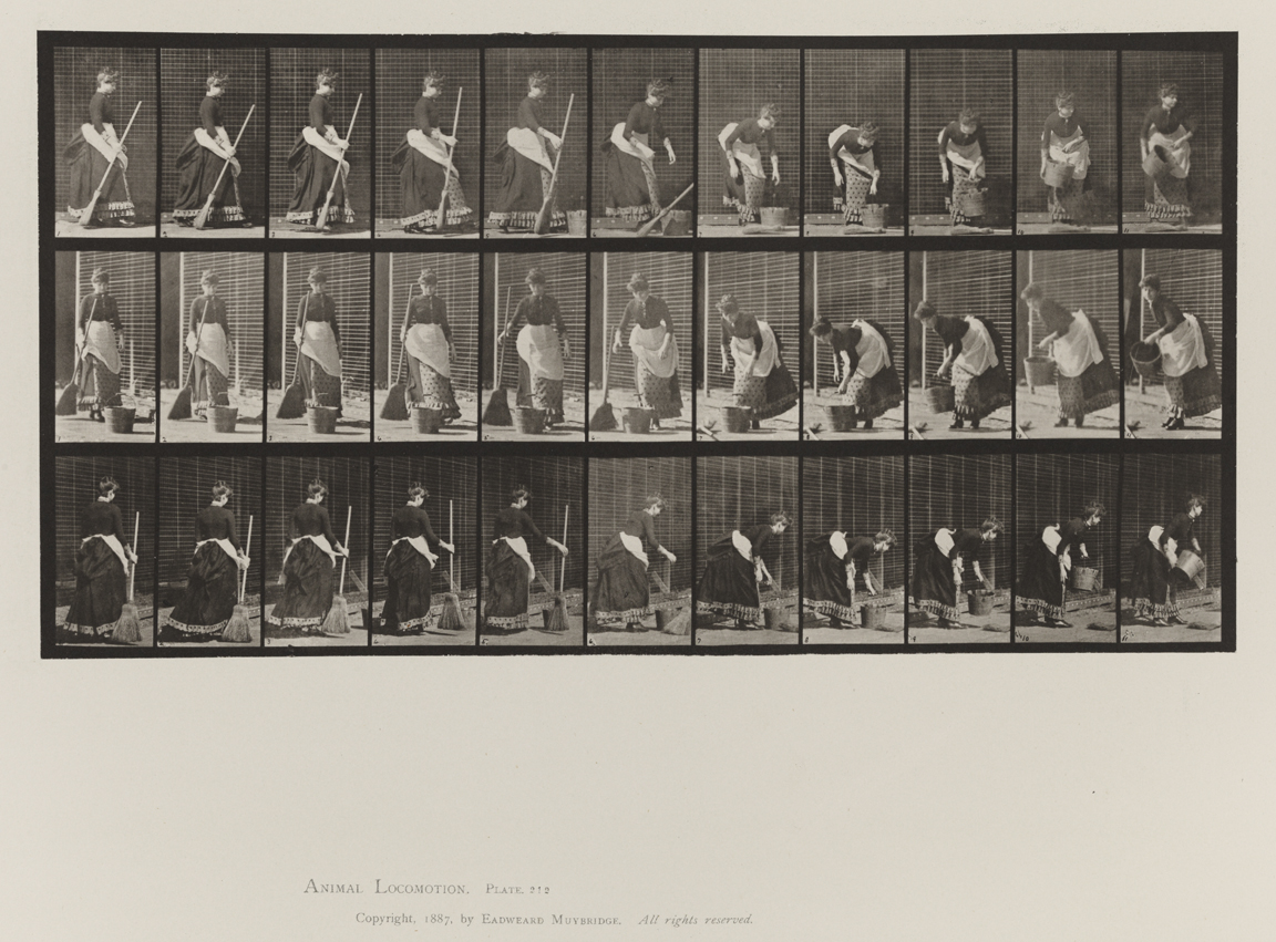 Animal Locomotion, Volume VII, Men and Woman (Draped), Miscellaneous Subjects. Plate 212