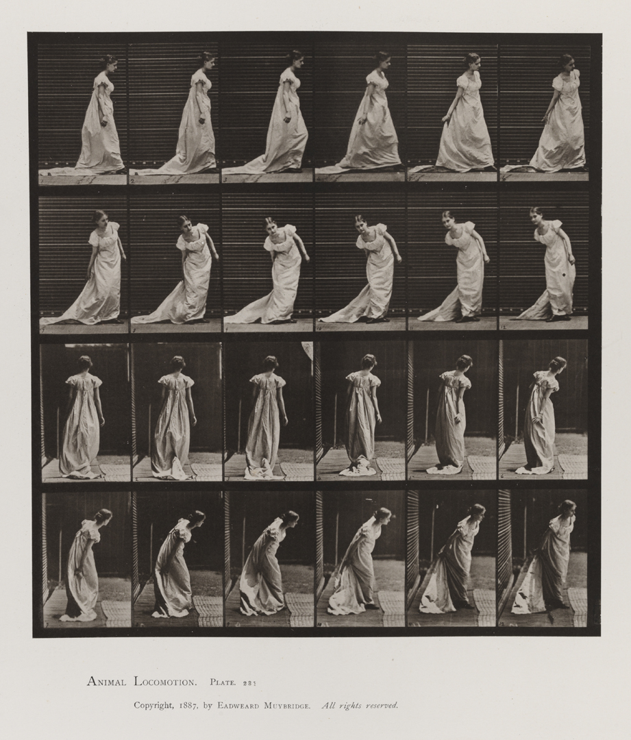 Animal Locomotion, Volume VII, Men and Woman (Draped), Miscellaneous Subjects. Plate 231