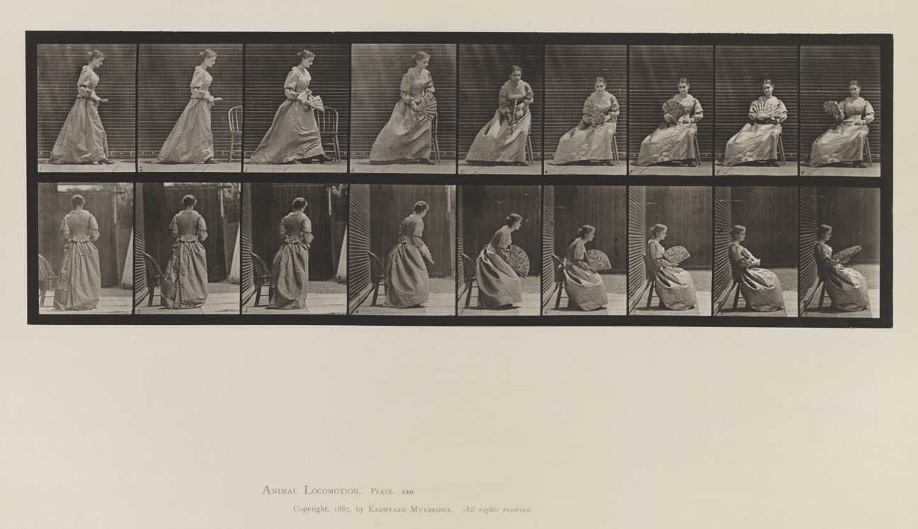 Animal Locomotion, Volume VII, Men and Woman (Draped), Miscellaneous Subjects. Plate 240