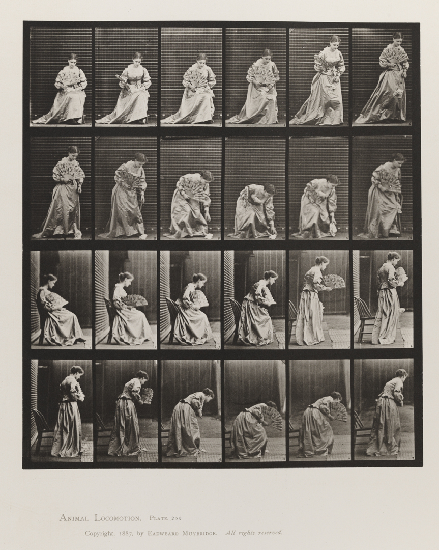 Animal Locomotion, Volume VII, Men and Woman (Draped), Miscellaneous Subjects. Plate 250