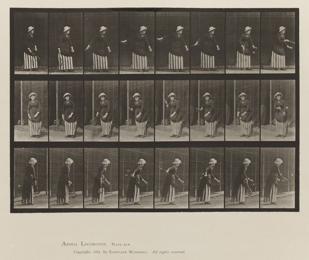 Animal Locomotion, Volume VII, Men and Woman (Draped), Miscellaneous Subjects. Plate 296