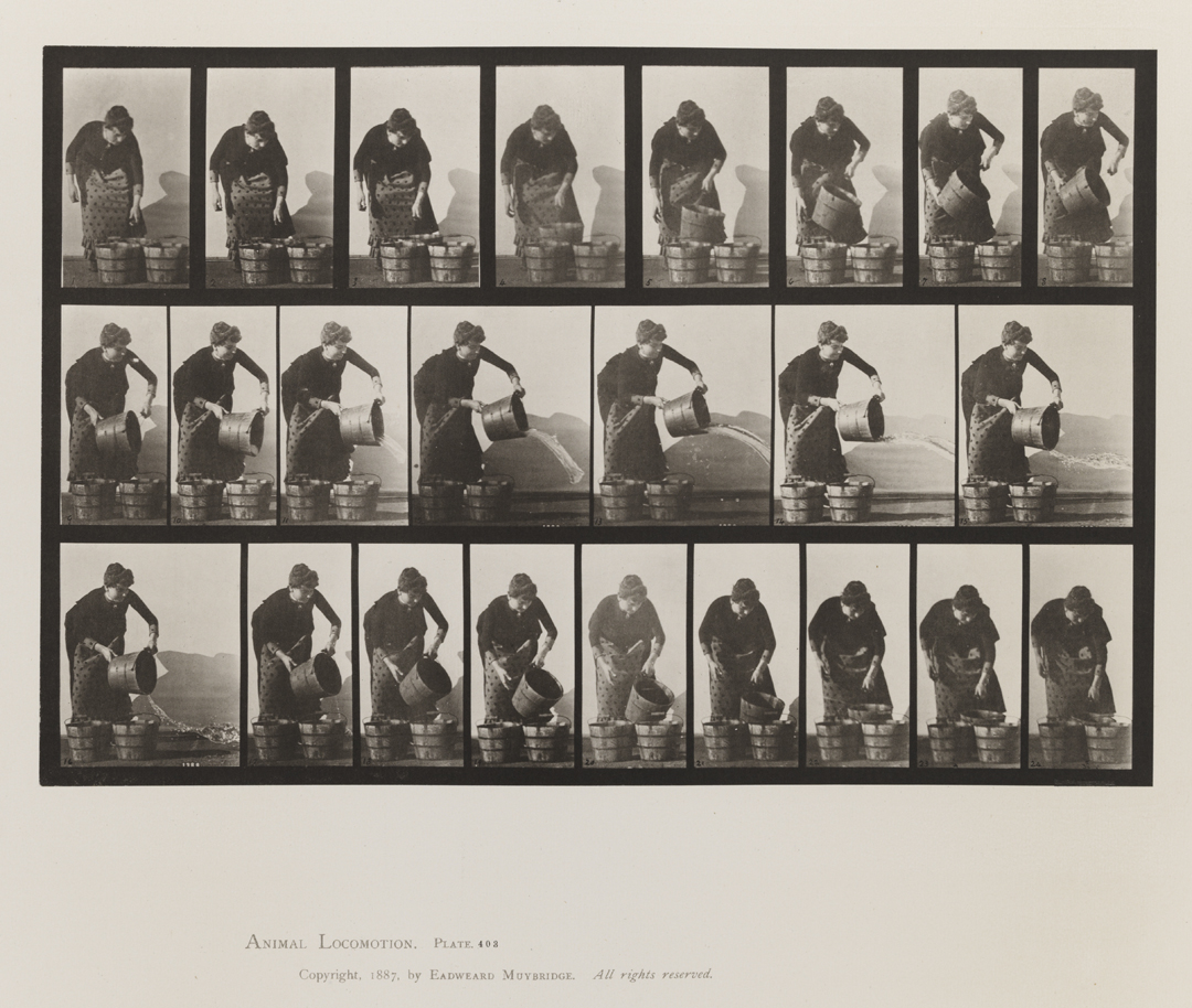 Animal Locomotion, Volume VII, Men and Woman (Draped), Miscellaneous Subjects. Plate 403