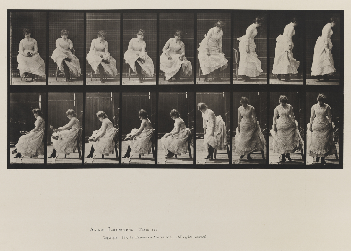 Animal Locomotion, Volume VII, Men and Woman (Draped), Miscellaneous Subjects. Plate 422