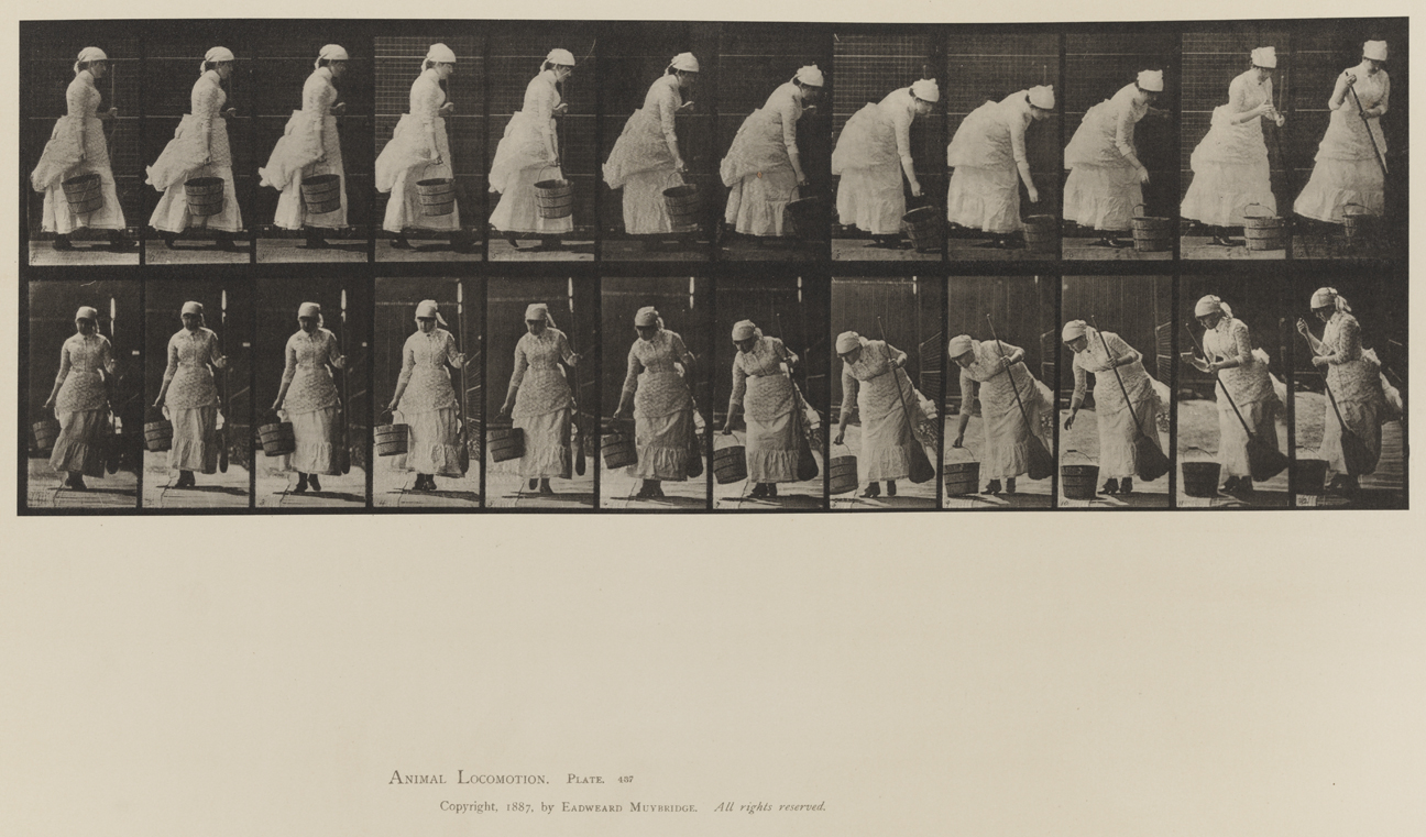 Animal Locomotion, Volume VII, Men and Woman (Draped), Miscellaneous Subjects. Plate 437