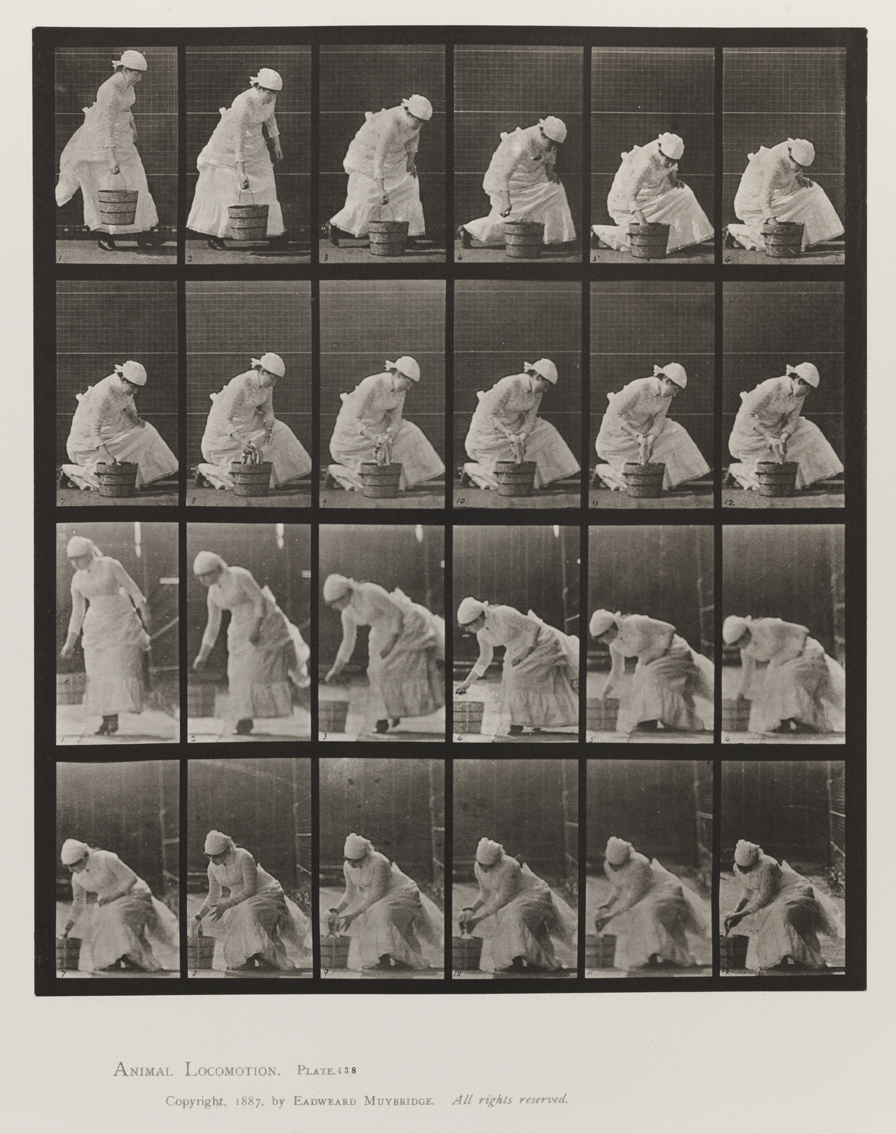 Animal Locomotion, Volume VII, Men and Woman (Draped), Miscellaneous Subjects. Plate 438