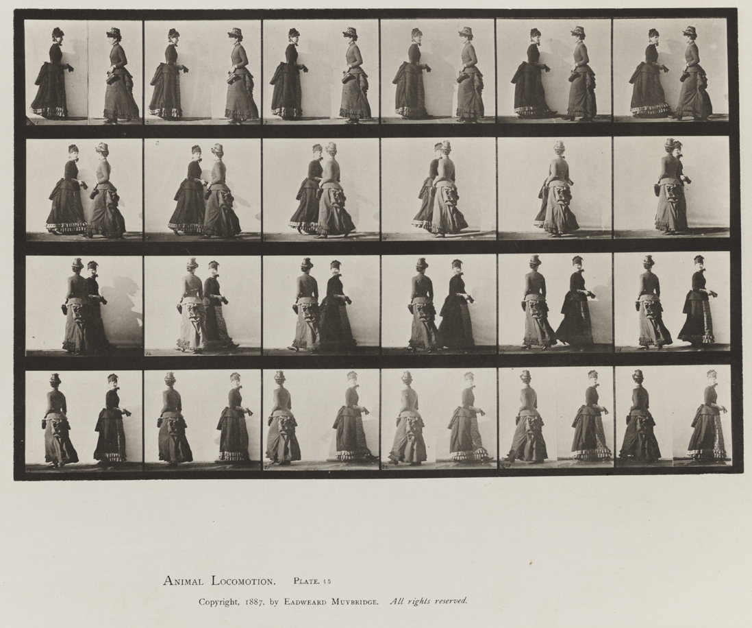 Animal Locomotion, Volume VII, Men and Woman (Draped), Miscellaneous Subjects. Plate 45