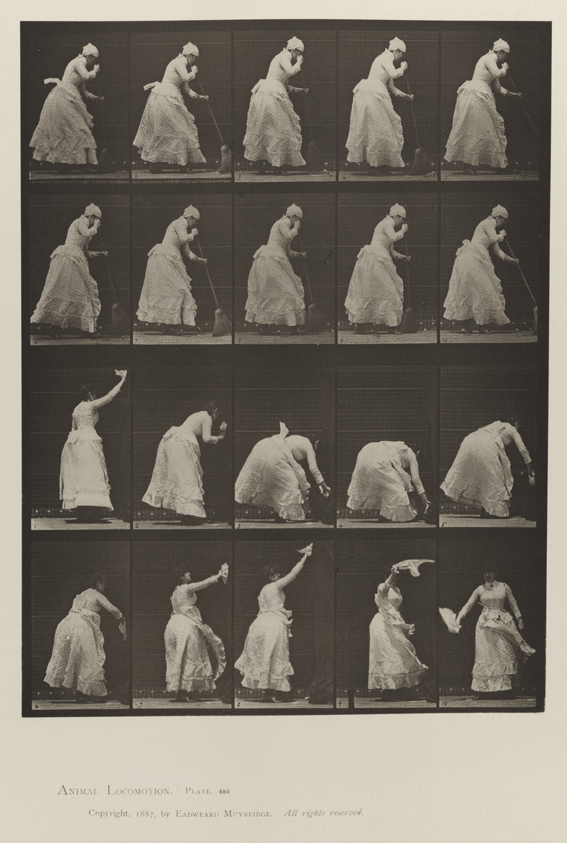Animal Locomotion, Volume VII, Men and Woman (Draped), Miscellaneous Subjects. Plate 484