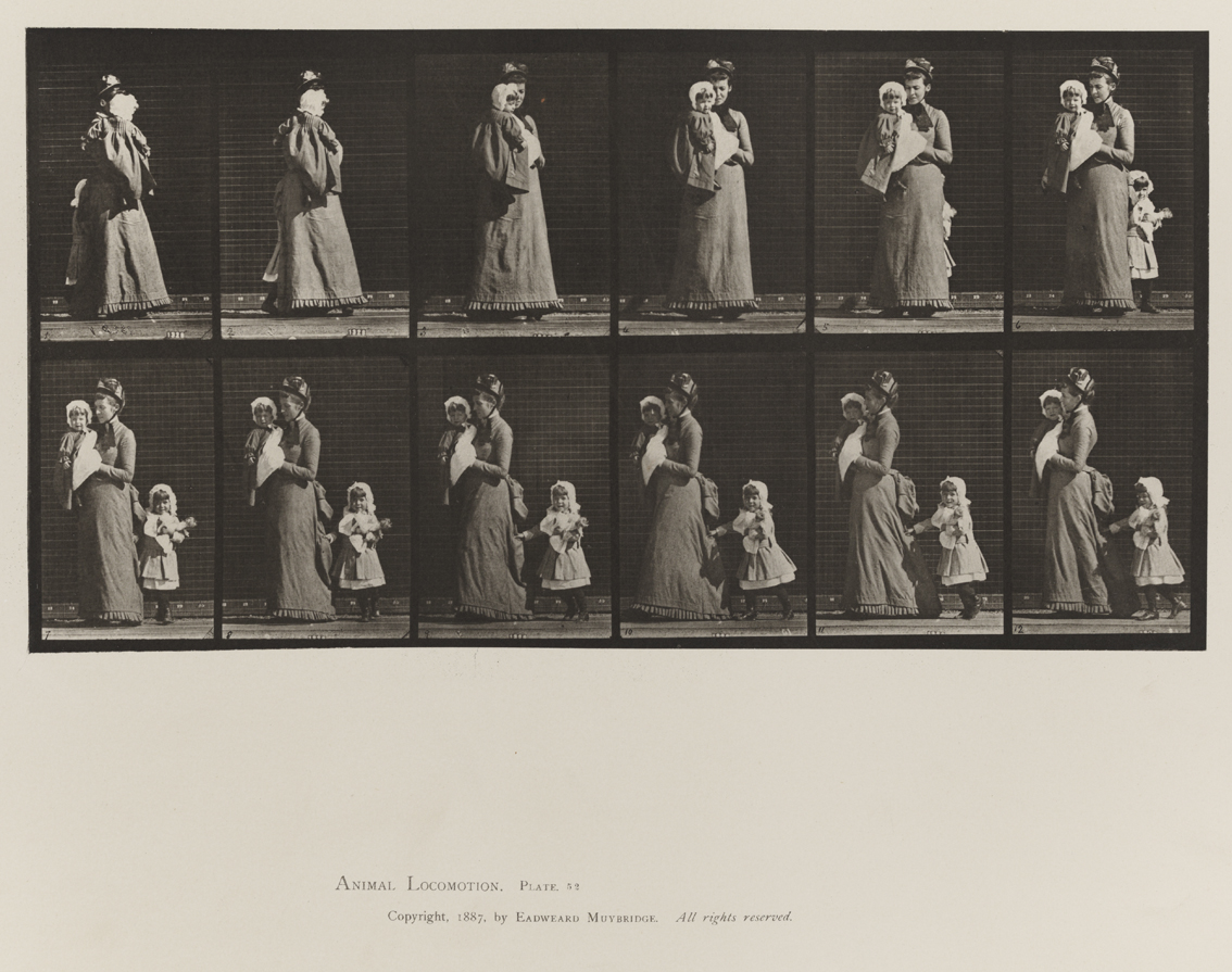 Animal Locomotion, Volume VII, Men and Woman (Draped), Miscellaneous Subjects. Plate 52