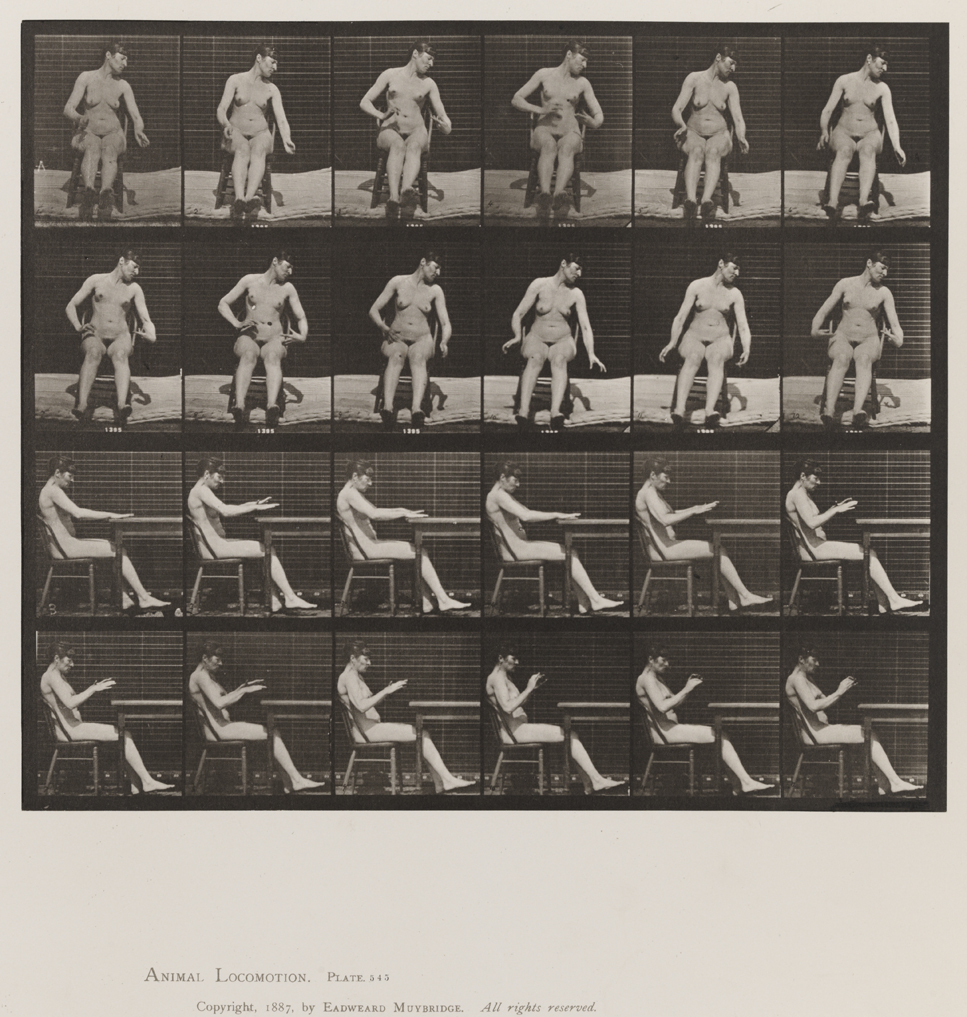 Animal Locomotion, Volume VIII, Abnormal Movements, Men and Women (Nude and Semi-Nude). Plate 545