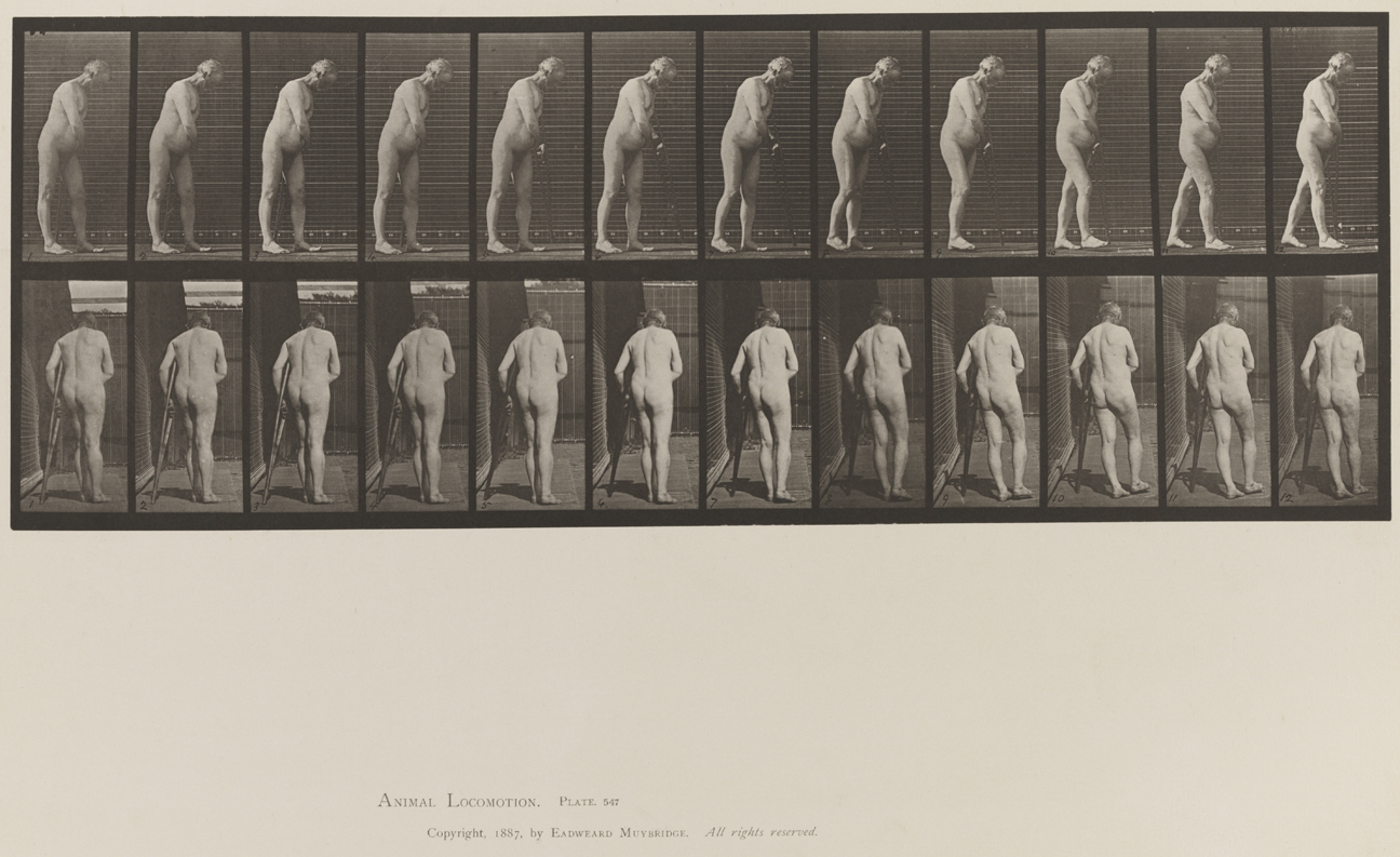 Animal Locomotion, Volume VIII, Abnormal Movements, Men and Women (Nude and Semi-Nude). Plate 547
