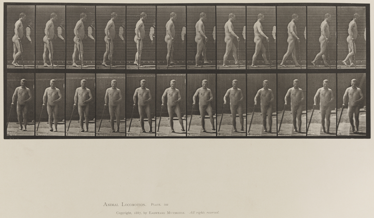 Animal Locomotion, Volume VIII, Abnormal Movements, Men and Women (Nude and Semi-Nude). Plate 552