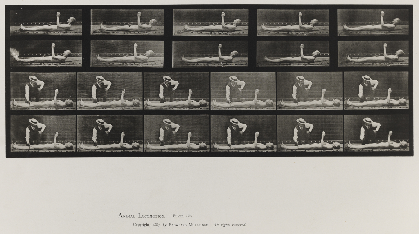 Animal Locomotion, Volume VIII, Abnormal Movements, Men and Women (Nude and Semi-Nude). Plate 556