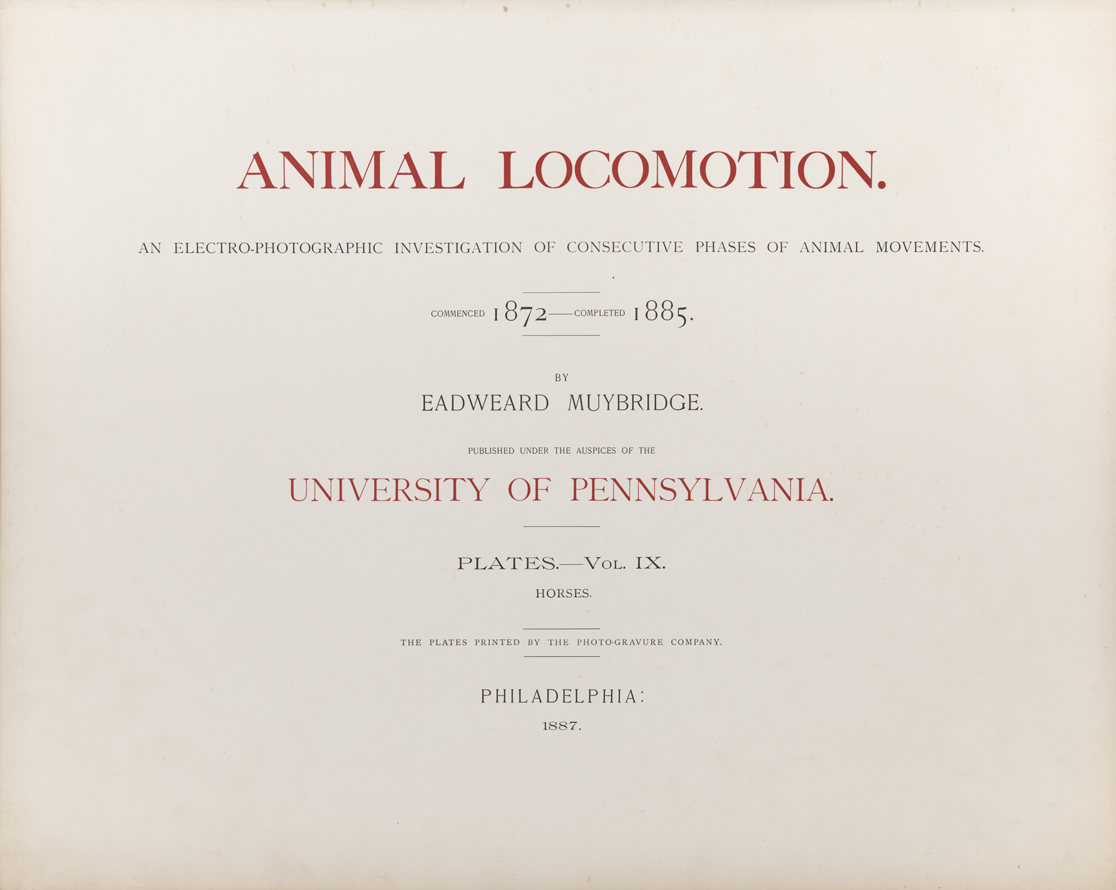 Animal Locomotion, Volume IX, Horses. Title Page
