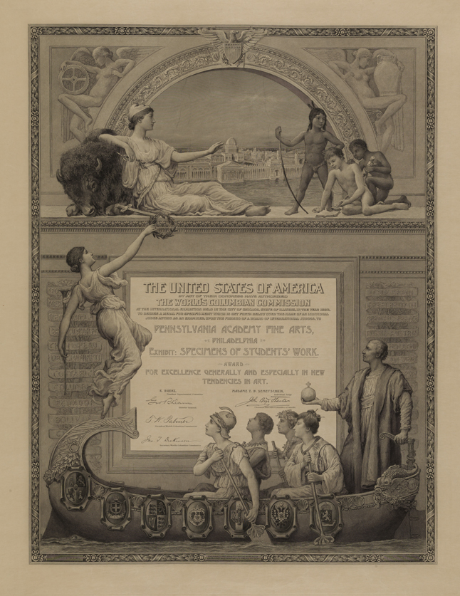 The World's Columbian Commision Award to PAFA