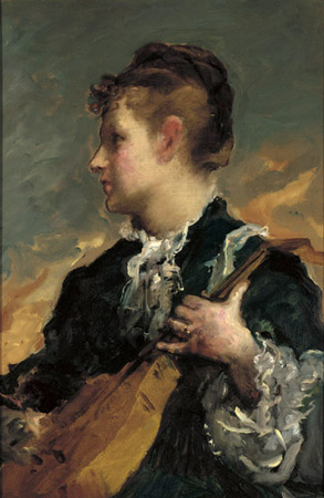 A Young Woman with a Guitar