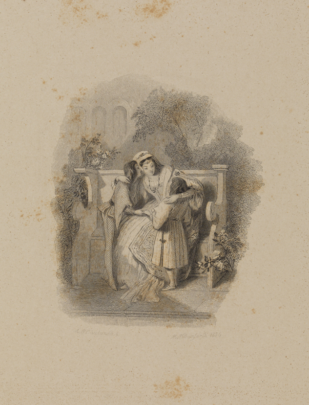 [Woman with two children (vignette)]