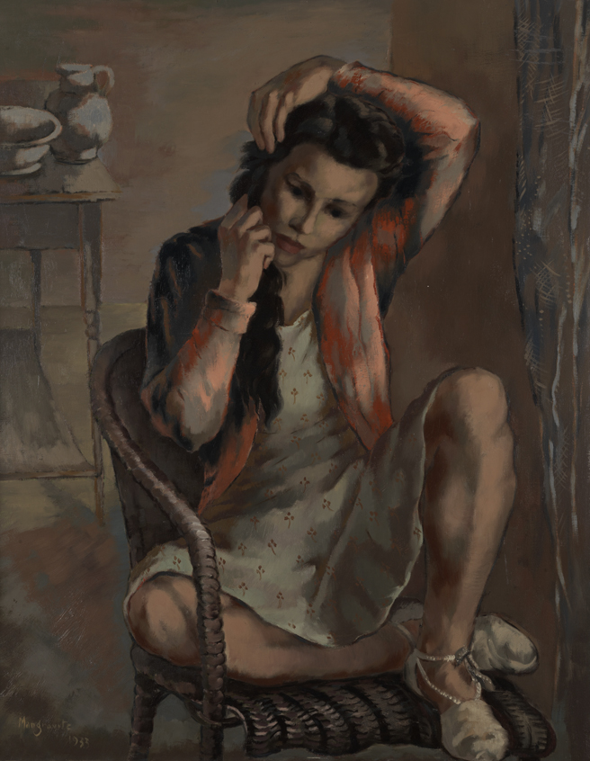 Girl Combing Her Hair 