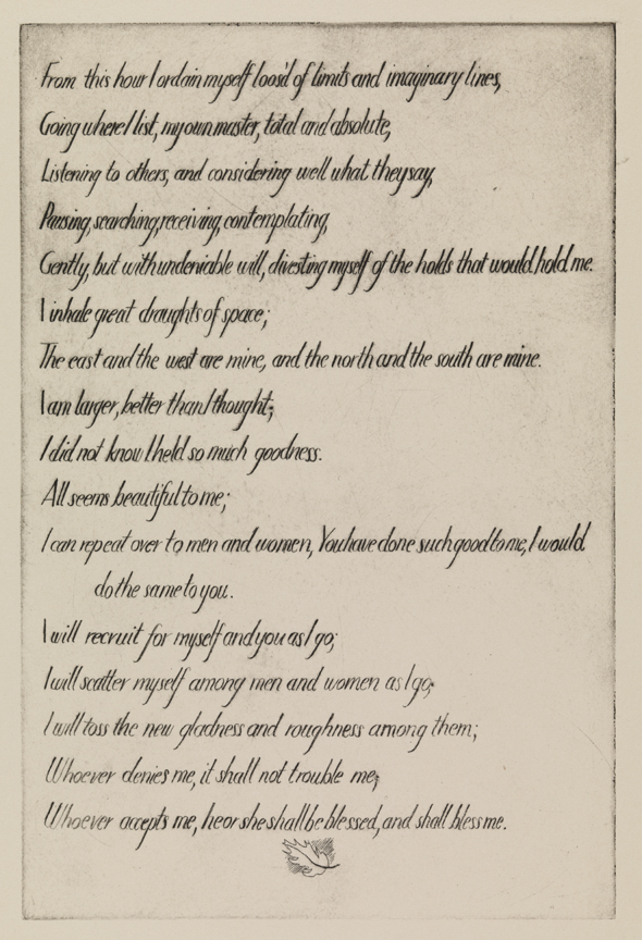 Song of the Open Road ["From this hour" (text plate)]