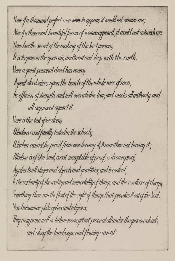 Song of the Open Road ["Now if a thor is a perfect men..."(text plate)]