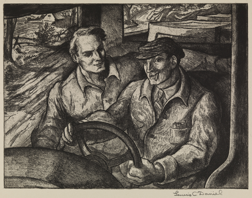 Song of the Open Road [Two men in a trick: "Some driver as I ride on the seat by his side" (stanza 7)]