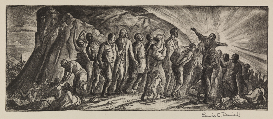 Song of the Open Road [Figures on road: "Allons! after the Great Companions" (stanza 12)]