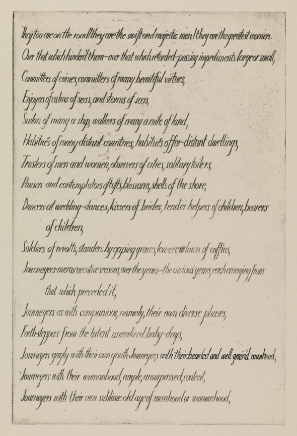 Song of the Open Road ["they too are on the road!" (text plate)]