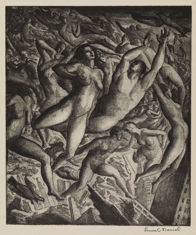 Song of the Open Road [Nudes flying above city: "Traveling souls" (stanza 14)]