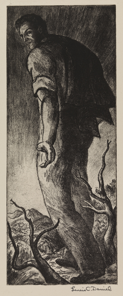 Song of the Open Road [Man working into landscape: "Will you come travel with me?" (stanza 17)]