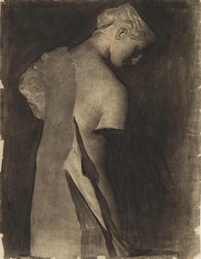 [Cast drawing: female torso (4th century, Greece)]