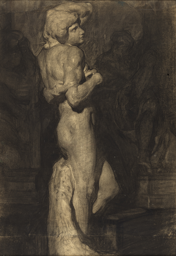 Standing Male Figure [Cast drawing:  Michelangelo's Slave]