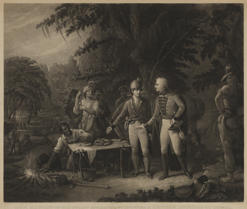 General Marion in his Swamp Encampment Inviting a British Officer to Dinner