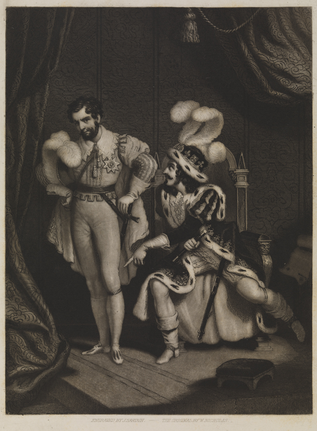 Richard the Third endeavoring to persuade Buckingham to consent to the Murder of the Young Princes