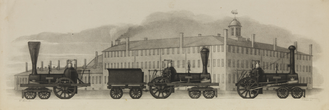 [Train in front of factory]