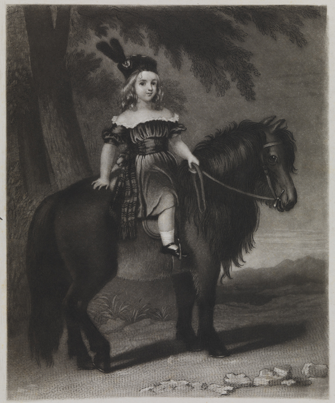 [Scottish girl on pony]