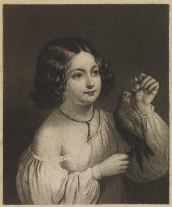 [Child feeding bird]