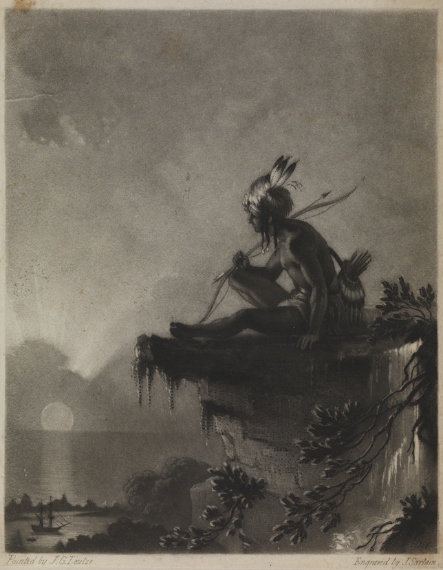 [Indian watching sunset)