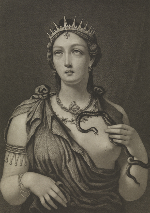 Portrait of Queen Cleopatra Receiving her Death from the Bite of an Asp