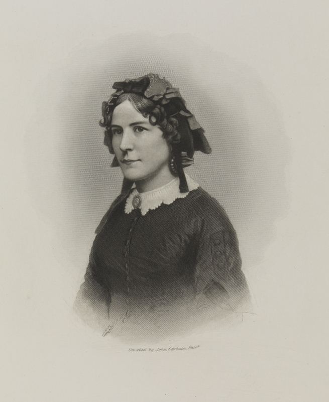 [Woman - facing left, with bonnet]