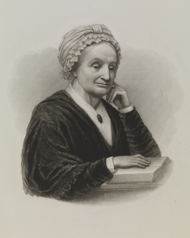 [Woman with lace cap and open book]