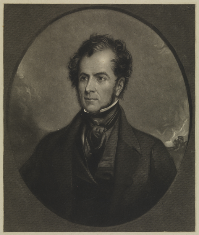 [Man - half-length in oval frame]