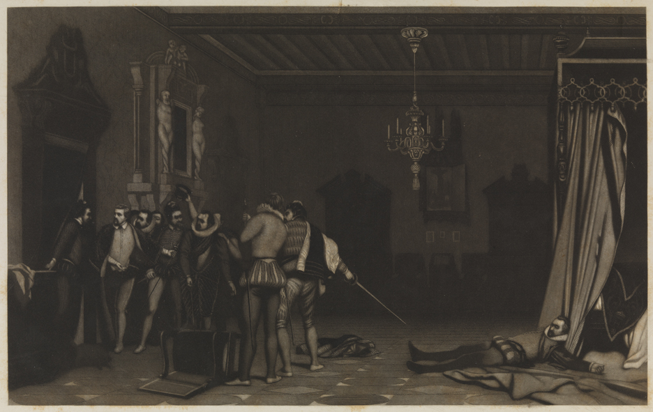 [Fight of noblemen in interior]