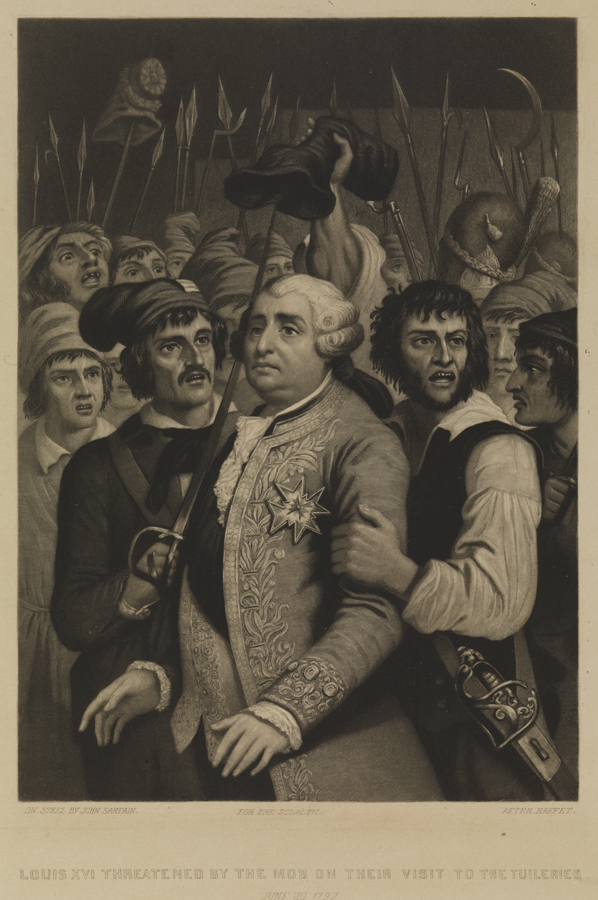 Louis XVI threatened by the mob on their Visit to the Tuileries