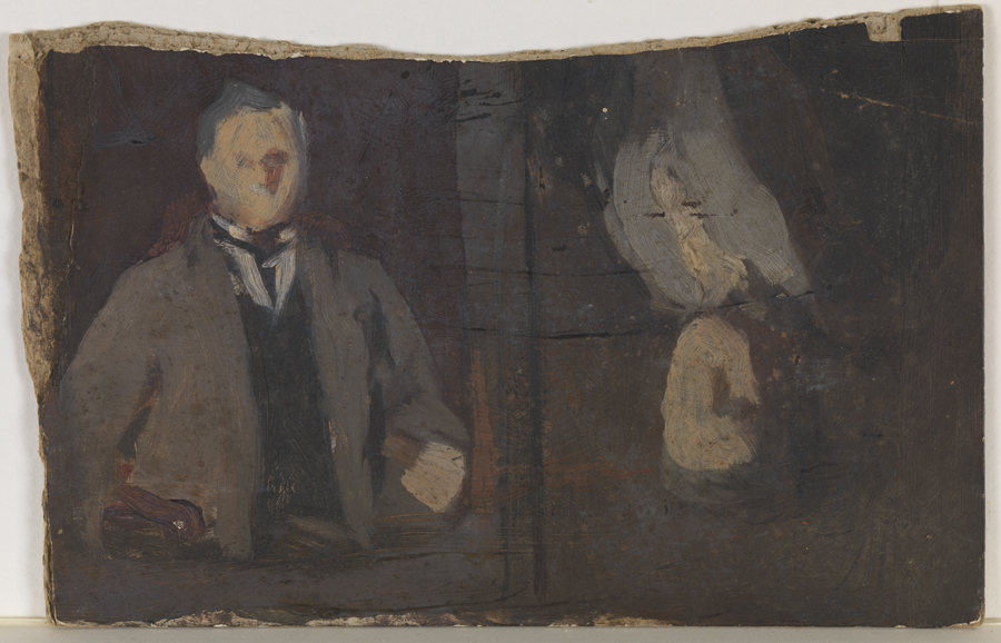 Seated Man, Seated Woman;  verso: Blue Dress