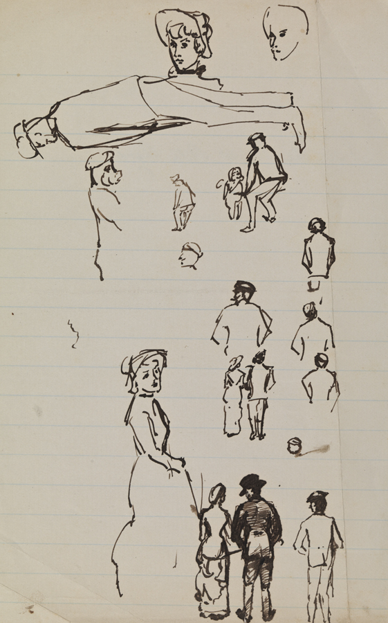 Figure Studies of Men and Women (recto and verso)