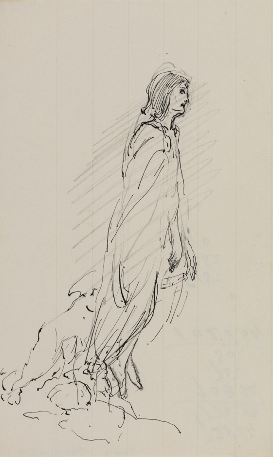 Young Woman with Dog