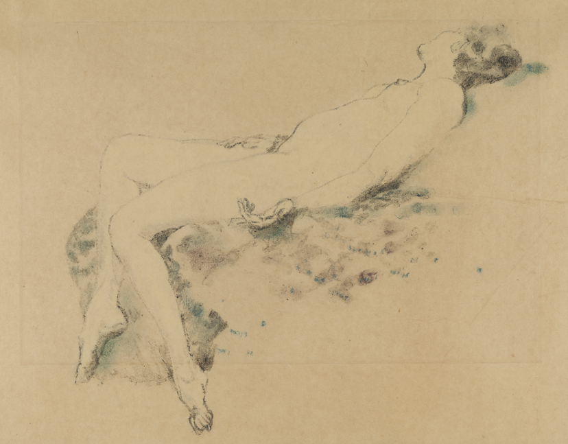 [Figure study: reclining nude]